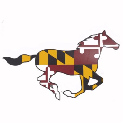 Maryland Flag Running Horse Sticker