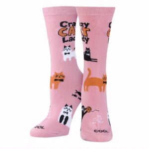 Crazy Cat Lady Womens Crew Socks