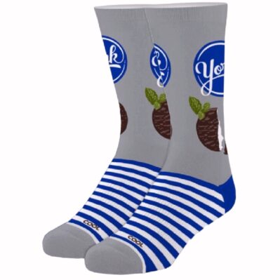 York Peppermint Pattie Logo Athletic Crew Socks