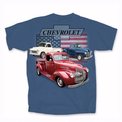 Vintage Chevy Chevrolet Trucks U.S. Flag Short Sleeve T-Shirt