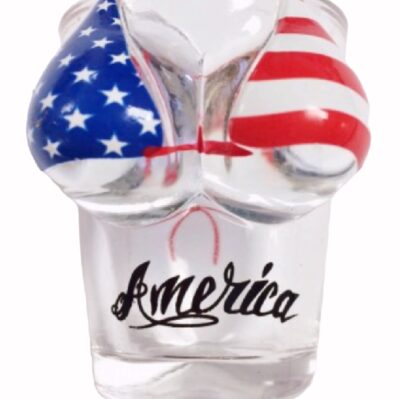 US USA Bikini Top Shot Glass