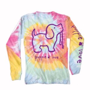 Puppie Love Dog Tie Dye Youth Long Sleeve Sweatshirt