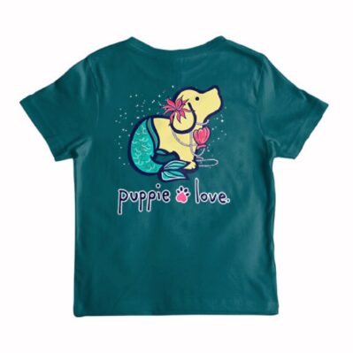 Puppie Love Dog Mermaid Pup Short Sleeve Youth T-Shirt