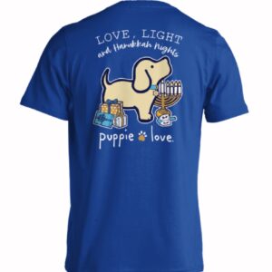 Puppie Love Dog Love Light and Hanukkah Nights Short Sleeve Youth T-Shirt