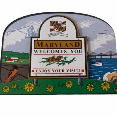 Maryland Welcomes You Refrigerator Die Cut Magnet