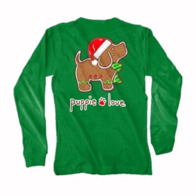 Puppie Love Dog Youth Christmas Gingerbread Pup Long Sleeve T-Shirt Sweatshirt