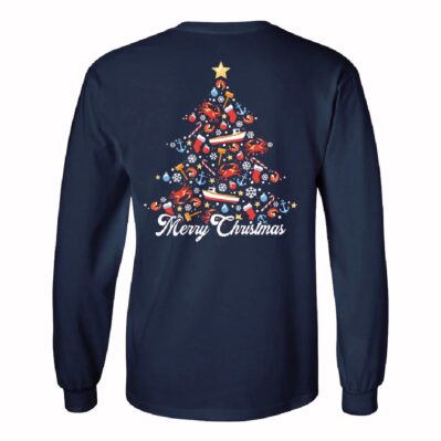 Merry Christmas Sea Themed Christmas Tree Long Sleeve T-Shirt Sweatshirt