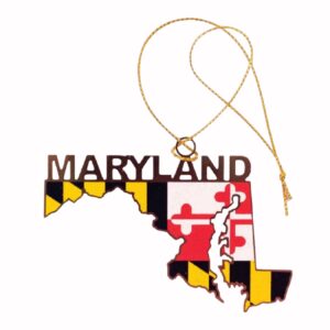 Maryland State Named Metal Holiday Tree Ornament