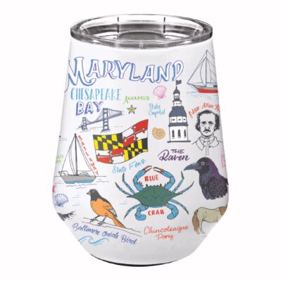 Maryland Chesapeake Bay Icons Metal Hot/Cold Wine 12 Ounce Tumbler