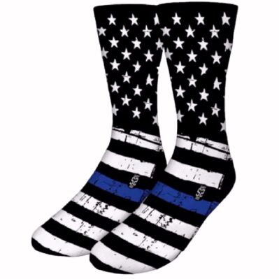 Police Thin Blue Line U.S. Flag Socks