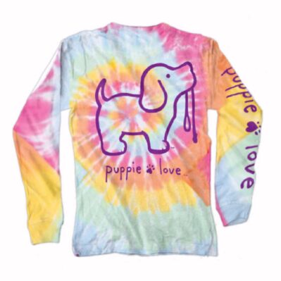 Puppie Love Dog Tie Dye Long Sleeve T-Shirt Sweatshirt