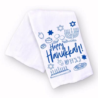 Happy Hanukkah Icons Hand and Kitchen Towel