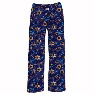 Brief Insanity Hanukkah Chanukah Star of David Blue Lounge Pants Pajamas