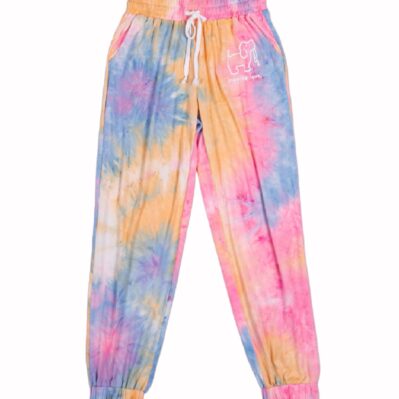 Puppie Love Dog Rainbow Tie Dye Lounge Pants Pajamas