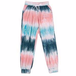 Puppie Love Dog Pink and Turquoise Striped Lounge Pants Pajamas