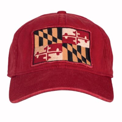 Maryland Faded Red Embroidered Flag Cap Hat