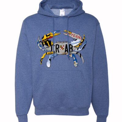 Maryland Crab License Plate Pullover Hoodie