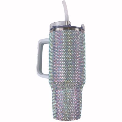 Simply Southern 40 Oz XLarge Sequined Stainless Steel Tumbler Travel Mug - Silver