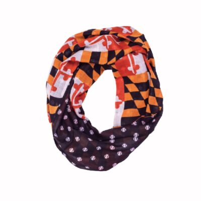 Maryland Flag Orange Black Baseball Sports Infinity Scarf