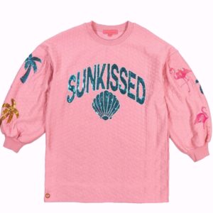 Simply Southern Sunkissed Quilted Sequined Pullover Sweater Top