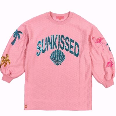 Simply Southern Sunkissed Quilted Sequined Pullover Sweater Top