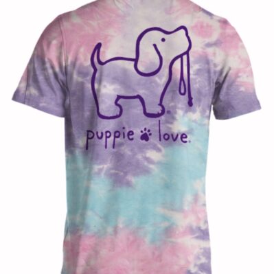 Puppie Love Dog Cotton Candy Tie Dye Pup Short Sleeve T-Shirt