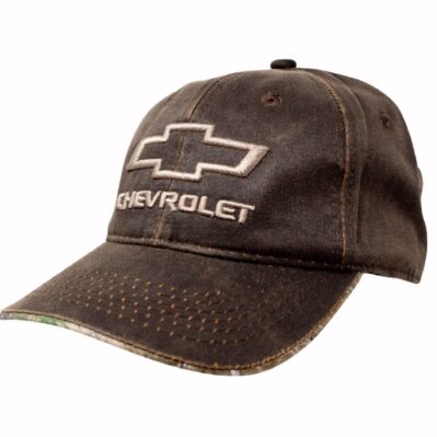 Chevrolet Chevy Logo Raised Stitch Oilskin Style Camo Cap Hat