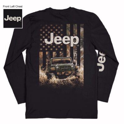 Jeep U.S. Flag Camo Long Sleeve T-Shirt Sweatshirt