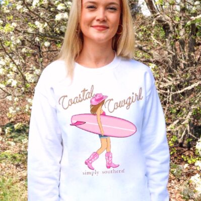 Simply Southern Coastal Cowgirl Long Sleeve Crew Top Sweatshirt