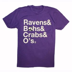 Ravens Bohs Crabs and Oh's Purple Short Sleeve T-Shirt