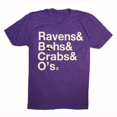 Ravens Bohs Crabs and Oh's Purple Short Sleeve T-Shirt