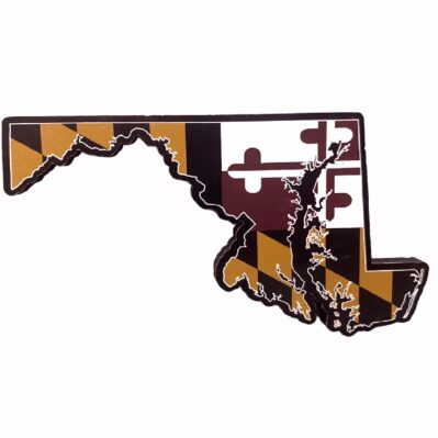 Maryland Flag State Outline Refrigerator Magnet