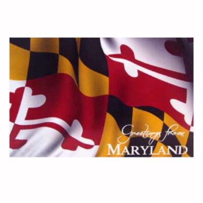 Greetings from Maryland Waving Flag Postcard