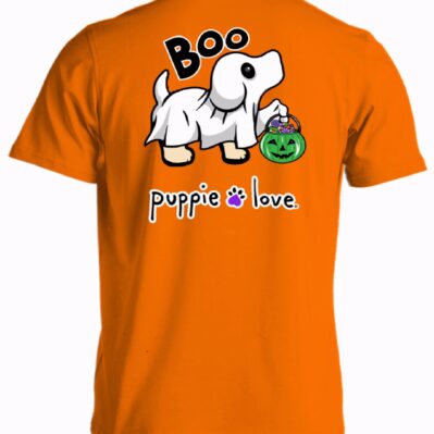Puppie Love Dog Halloween Ghost Boo Pup Short Sleeve T-Shirt