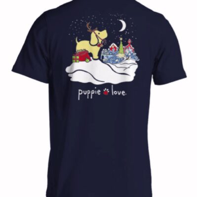 Puppie Love Dog Silent Night Reindeer Pup Short Sleeve T-Shirt