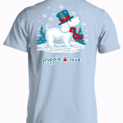 Puppie Love Dog Snowman Pup Short Sleeve T-Shirt
