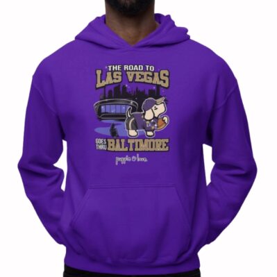 Puppie Love Dog The Road to Las Vegas Goes Thru Baltimore Sports Hoodie
