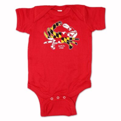Maryland Crab Red Baby Infant Jersey Romper One-Piece Snap Bodysuit