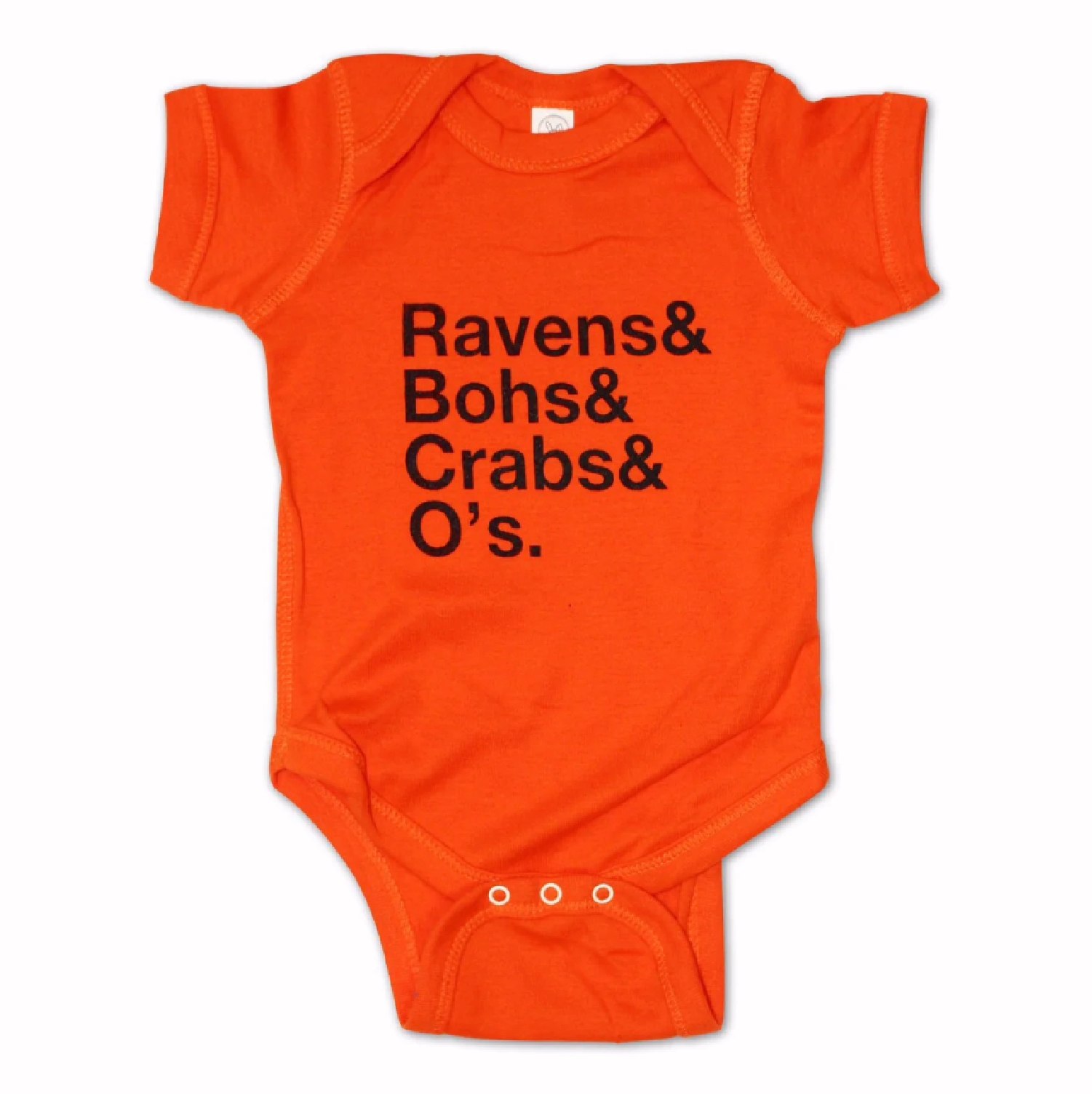 Ravens Bohs Crabs Os Maryland Crab Orange Baby Infant Jersey Romper One-Piece Snap Bodysuit