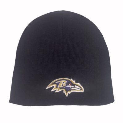 Baltimore Ravens Black Embroidered Logo Beanie Cap Hat