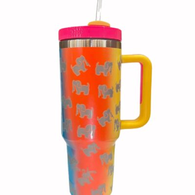 Puppie Love Dog 40 ounce Rainbow Stainless Steel Travel Tumbler