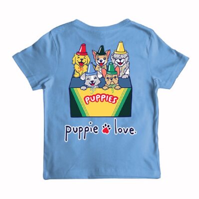 Puppie Love Dog Youth Crayon Pup Short Sleeve T-Shirt