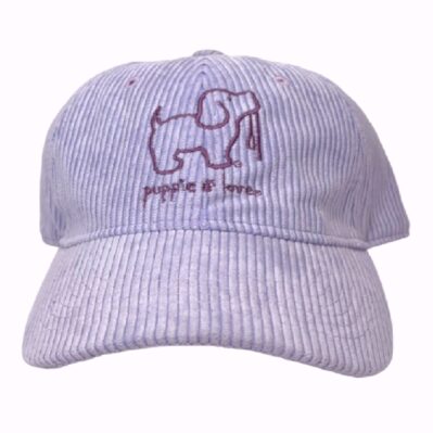 Puppie Love Dog Lavender Purple Corduroy Cap Hat