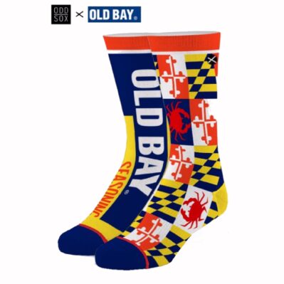 Old Bay Maryland Flag Split Style Athletic Crew Socks