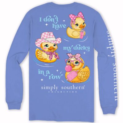 Simply Southern Ducks In A Row Long Sleeve T-Shirt Crew Top