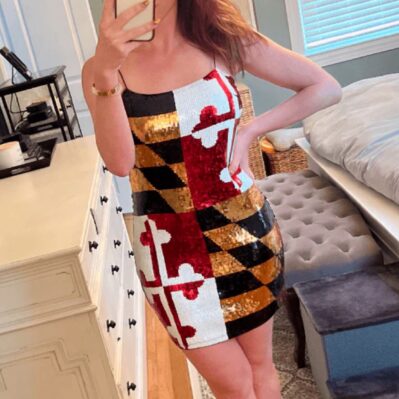 Route One Sequinned Maryland Flag Dress
