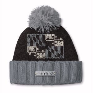 Maryland Flag Vintage Knit Pom Beanie Cap Hat