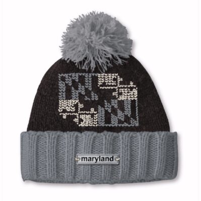 Maryland Flag Vintage Knit Pom Beanie Cap Hat
