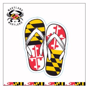Maryland Flag Flip Flop Sticker