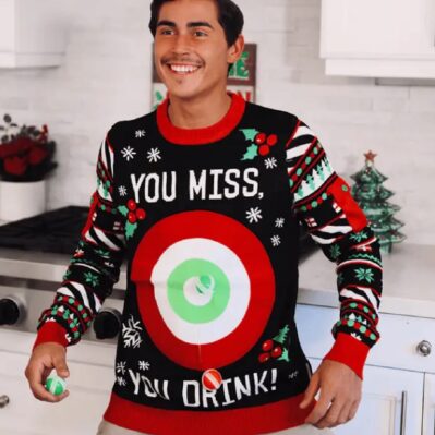 Drinking Game Men's Fun Humorous Knit Sweater